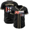 Black Vegas Gold-White Authentic Baseball Jersey, Custom Baseball Jersey, Personalized Sport Jersey