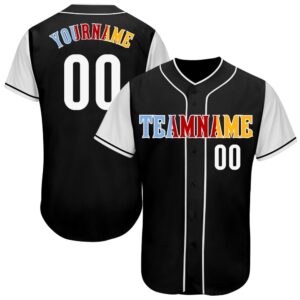 Black White-Gold Authentic Two Tone Baseball Jersey,&hellip;