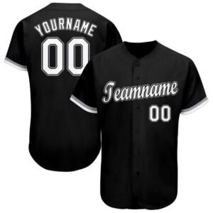 Black White-Gray Baseball Jersey, Custom Baseball Jersey,&hellip;