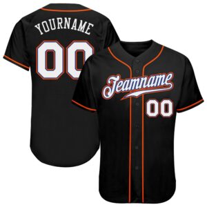 Black White-Orange Authentic Baseball Jersey, Custom Baseball&hellip;