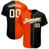 Black White-Orange Authentic Two Tone Baseball Jersey, Custom Baseball Jersey, Personalized Sport Jersey
