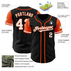 Black White-Orange Authentic Two Tone Baseball Jersey,&hellip;