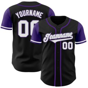 Black White-Purple Authentic Two Tone Baseball Jersey,&hellip;