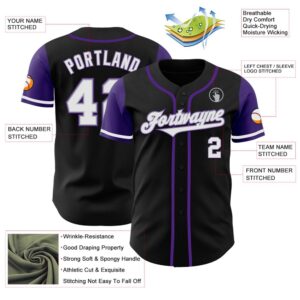 Black White-Purple Authentic Two Tone Baseball Jersey,&hellip;