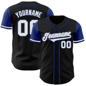 Black White-Royal Authentic Two Tone Baseball Jersey,&hellip;
