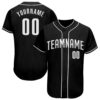 Black White Authentic Raglan Sleeves Baseball Jersey, Custom Baseball Jersey, Personalized Sport Jersey