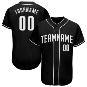 Black White Authentic Baseball Jersey, Custom Baseball&hellip;