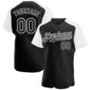 Black White Authentic Baseball Jersey, Custom Baseball Jersey, Personalized Sport Jersey