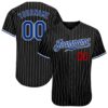 Black White Pinstripe Red Authentic Baseball Jersey, Custom Baseball Jersey, Personalized Sport Jersey