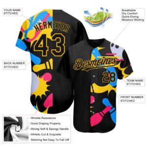 Black Yellow 3D Pattern Design Bowling Authentic Baseball Jersey Custom Baseball Jersey Personalized Sport Jersey 2 tjdjol.jpg