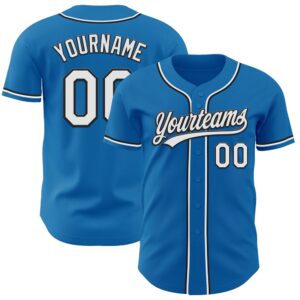 Blue White-Black Authentic Baseball Jersey, Custom Baseball&hellip;