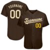 Brown Gold Authentic Baseball Jersey, Custom Baseball Jersey, Personalized Sport Jersey Brown Gold Authentic Baseball Jersey, Custom Baseball Jersey, Personalized Sport Jersey