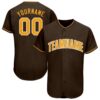 Brown Gold-White Authentic Baseball Jersey, Custom Baseball Jersey, Personalized Sport Jersey Brown Gold-White Authentic Baseball Jersey, Custom Baseball Jersey, Personalized Sport Jersey