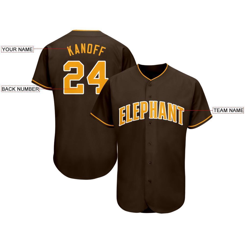 Brown Gold-White Baseball Jersey, Custom Baseball Jersey, Personalized Sport Jersey Brown Gold-White Baseball Jersey, Custom Baseball Jersey, Personalized Sport Jersey