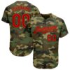 Camo Red-White Authentic Salute To Service Baseball Jersey, Custom Baseball Jersey, Personalized Sport Jersey Camo Red-White Authentic Salute To Service Baseball Jersey, Custom Baseball Jersey, Personalized Sport Jersey