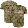 Camo Vintage USA Flag-Cream Authentic Salute To Service Baseball Jersey, Custom Baseball Jersey, Personalized Sport Jersey Camo Vintage USA Flag-Cream Authentic Salute To Service Baseball Jersey, Custom Baseball Jersey, Personalized Sport Jersey