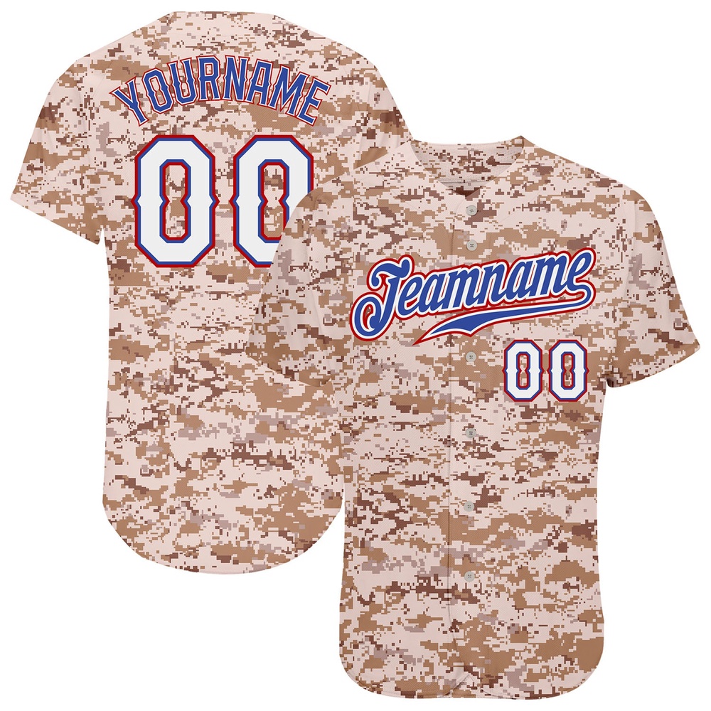 Camo White-Royal Authentic Salute To Service Baseball Jersey, Custom Baseball Jersey, Personalized Sport Jersey