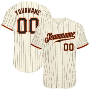 Cream Black Pinstripe Black-Orange Authentic Baseball Jersey,&hellip;