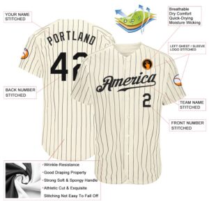 Cream Black Pinstripe Black Authentic Baseball Jersey Custom Baseball Jersey Personalized Sport Jersey 2 jc9vjh.jpg