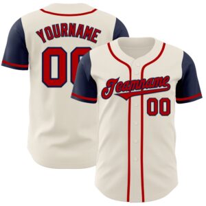 Cream Red-Navy Authentic Two Tone Baseball Jersey,&hellip;