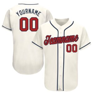 Cream Red-Navy Baseball Jersey, Custom Baseball Jersey,&hellip;