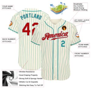 Cream Teal Pinstripe Red Teal Gray Authentic Baseball Jersey Custom Baseball Jersey Personalized Sport Jersey 2 qztprw.jpg