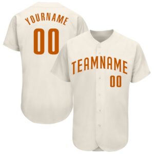 Cream Texas Orange Authentic Baseball Jersey, Custom&hellip;