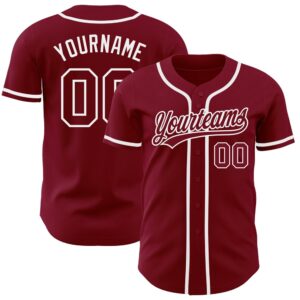 Crimson Crimson-White Authentic Baseball Jersey, Custom Baseball&hellip;