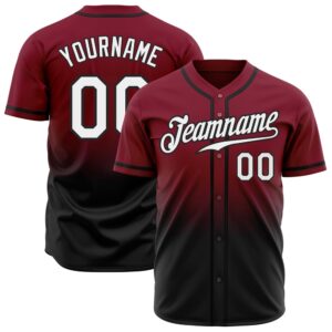 Crimson White-Black Authentic Fade Fashion Baseball Jersey,&hellip;