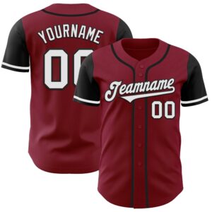 Crimson White-Black Authentic Two Tone Baseball Jersey,&hellip;