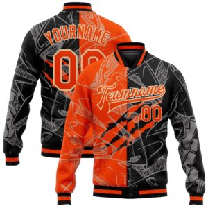 Custom Graffiti Pattern Orange Black Cream Scratch&hellip;