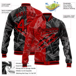 Custom Graffiti Pattern Red Black Scratch 3D Bomber Full Snap Baseball Jacket Custom Team Jacket 2 rfmptv.jpg