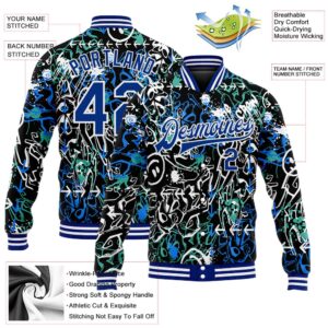 Custom Graffiti Pattern Royal White Abstract Grunge Art 3D Bomber Full Snap Baseball Jacket Custom Team Jacket 2 j2bm6d.jpg