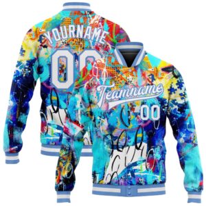 Custom Graffiti Pattern White Light Blue Abstract&hellip;