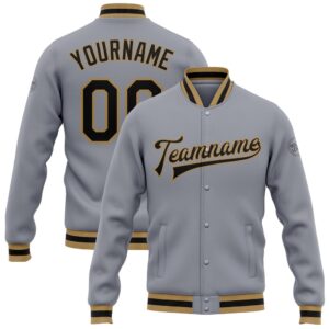 Custom Gray Black Old Gold Bomber Full&hellip;