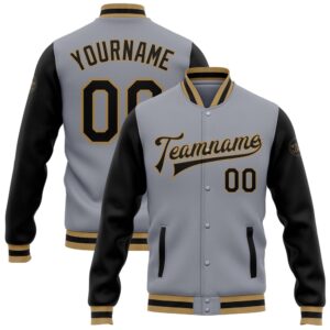 Custom Gray Black Old Gold Bomber Full&hellip;