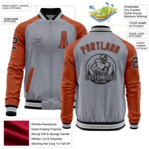Custom Gray Black Texas Orange Bomber Varsity Baseball Jacket Custom Team Jacket 2 ifhrsa.jpg