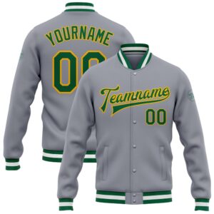 Custom Gray Kelly Green Gold Bomber Full&hellip;