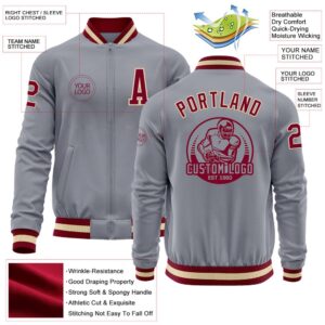 Custom Gray Maroon Cream Bomber Varsity Baseball Jacket Custom Team Jacket 2 kohssb.jpg
