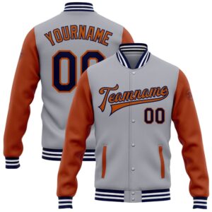 Custom Gray Navy Texas Orange Bomber Full&hellip;