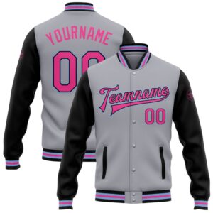 Custom Gray Pink Black Light Blue Bomber&hellip;