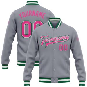Custom Gray Pink Kelly Green Bomber Full&hellip;