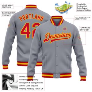 Custom Gray Red Gold Bomber Full Snap Baseball Jacket Custom Team Jacket 2 f3cj3x.jpg