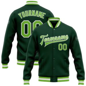Custom Green Neon Green White Bomber Full&hellip;