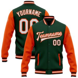 Custom Green White Orange Black Bomber Full&hellip;