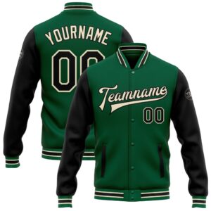 Custom Kelly Green Black Cream Bomber Full&hellip;