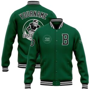 Custom Kelly Green Black White Bomber Full&hellip;