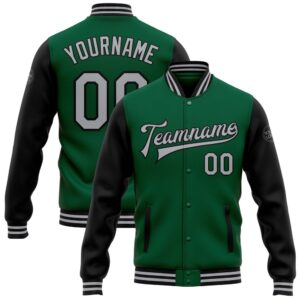 Custom Kelly Green Gray Black Bomber Full&hellip;