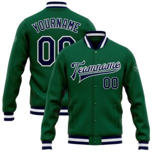 Custom Kelly Green Navy White Bomber Full&hellip;