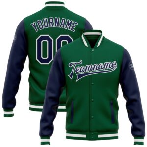 Custom Kelly Green Navy White Bomber Full&hellip;